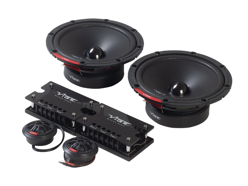 Vibe Slick6SQC-V9 270 Watt 6.5" 16.5cm Sound Quality Component Speakers with Tweeters