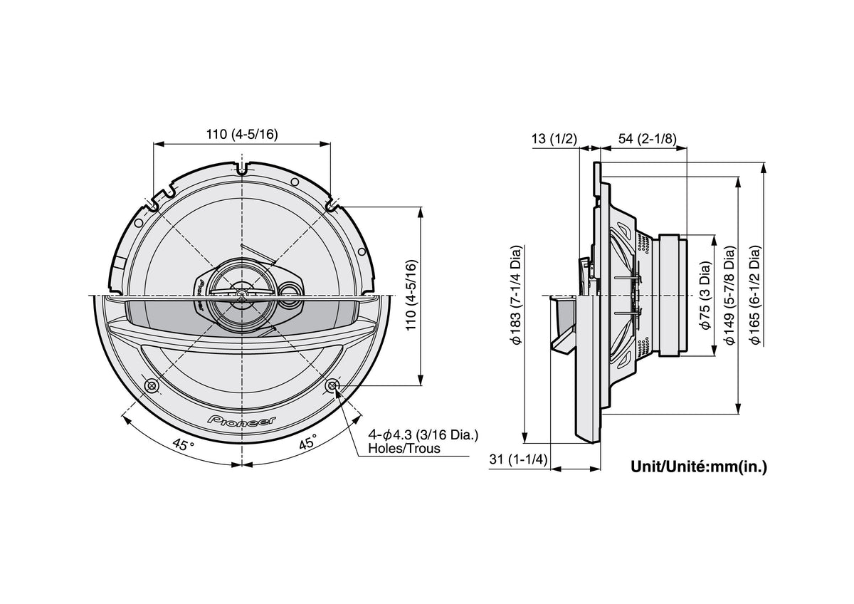 Pioneer TS-A2013i - 20cm 500W speakers 