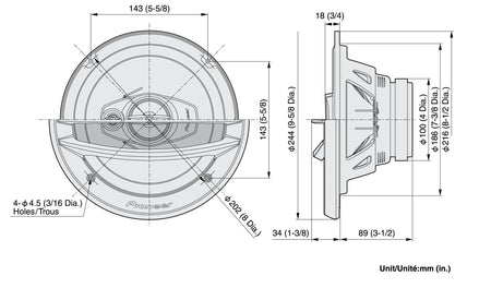 Pioneer TS-A2013i - 20cm 500W speakers