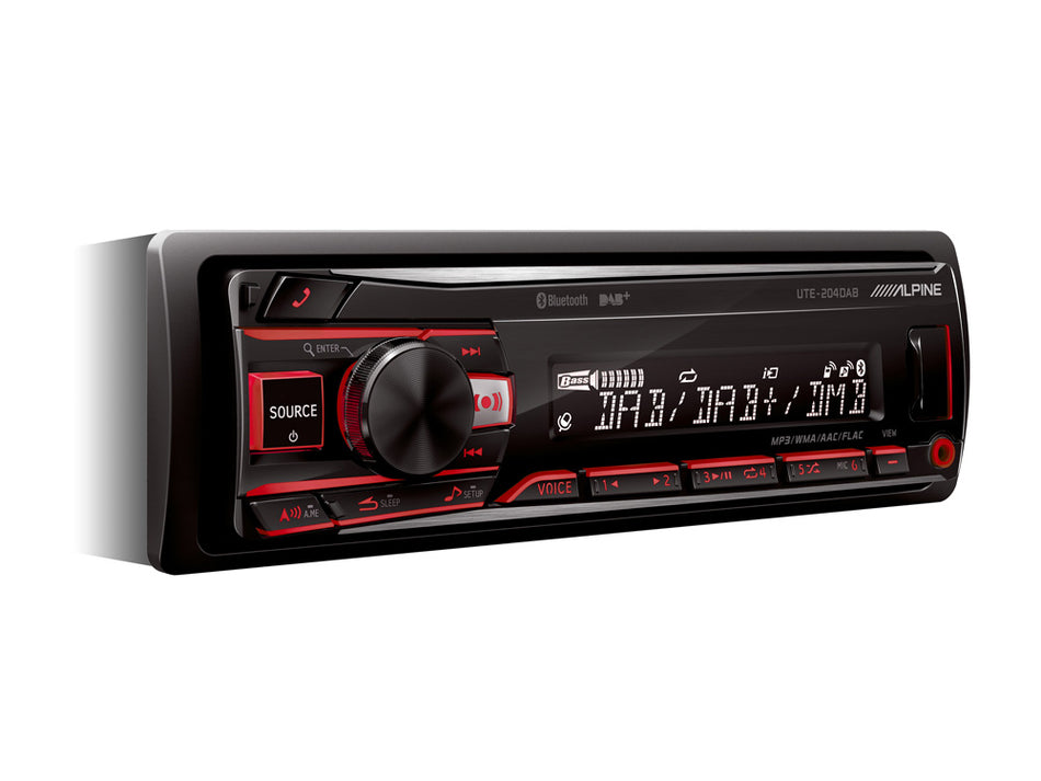 Alpine UTE-204DAB - Mechless DAB Car Stereo Radio Bluetooth MP3 FLAC USB AUX