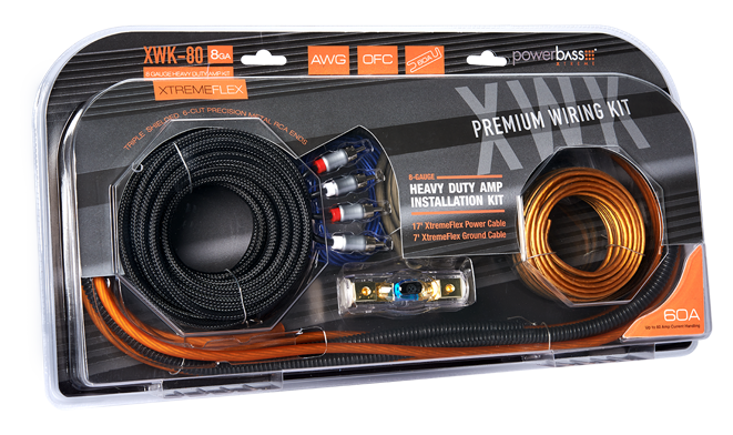 PowerBass XWK-80 8AWG Xtreme Amplifier OFC Wiring Kit