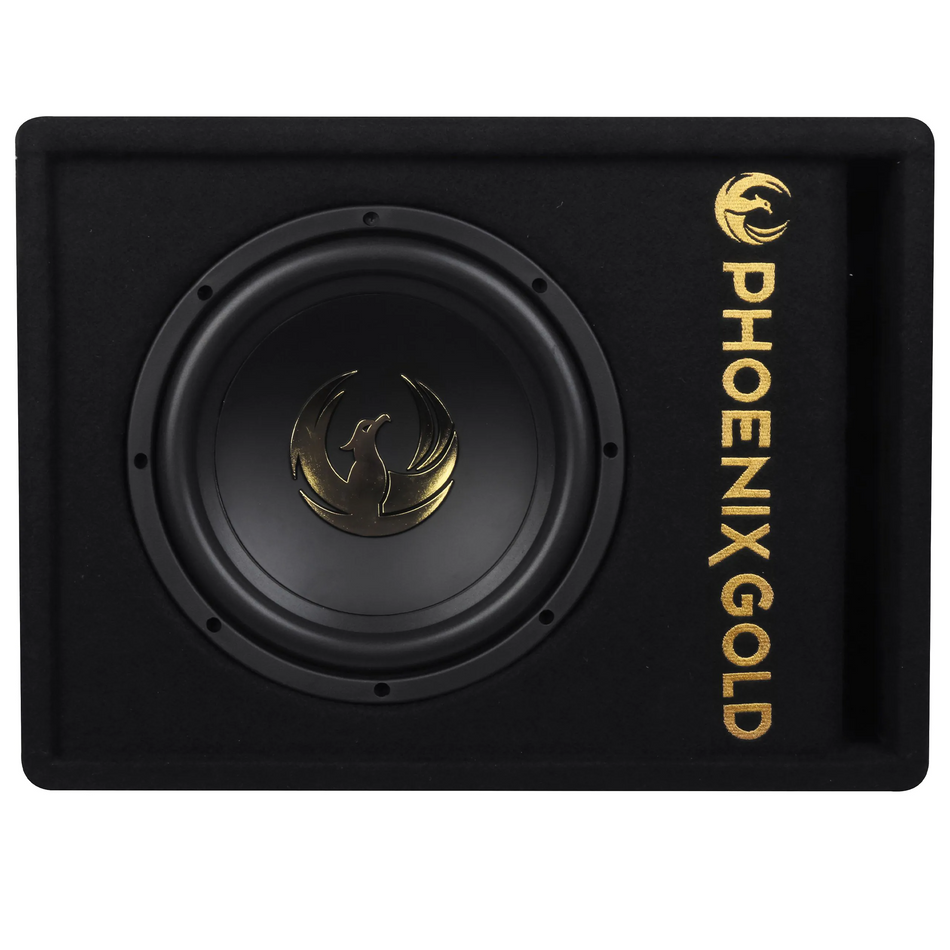 Phoenix Gold Z Series Z10AB 12” 800W Powered Active Ported Wedge Subwoofer Enclosure with Built-in Amplifier