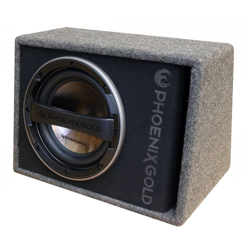 Phoenix Gold Z Series Z110ABV2 10” 800W Powered Active Ported Wedge Subwoofer Enclosure with Built-in Amplifier